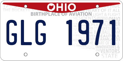 OH license plate GLG1971