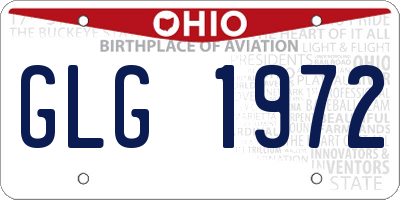 OH license plate GLG1972