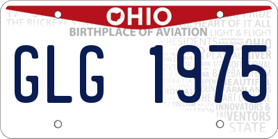 OH license plate GLG1975