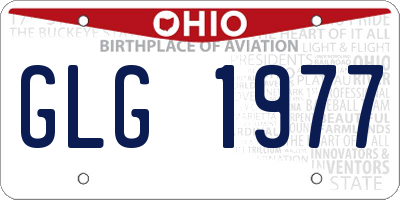 OH license plate GLG1977