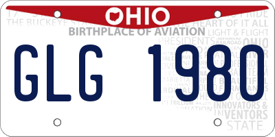 OH license plate GLG1980