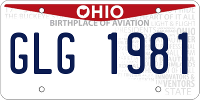 OH license plate GLG1981