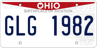 OH license plate GLG1982