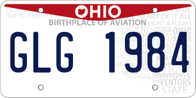 OH license plate GLG1984