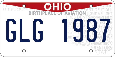 OH license plate GLG1987