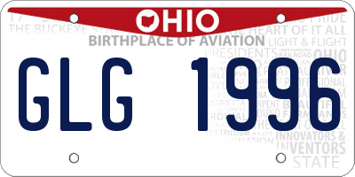 OH license plate GLG1996
