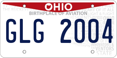 OH license plate GLG2004