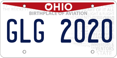 OH license plate GLG2020