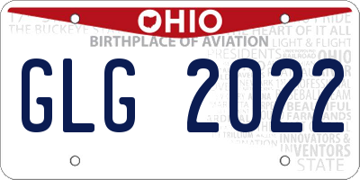 OH license plate GLG2022