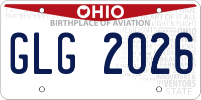 OH license plate GLG2026