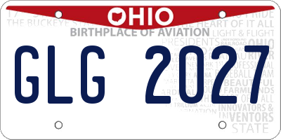 OH license plate GLG2027