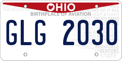 OH license plate GLG2030