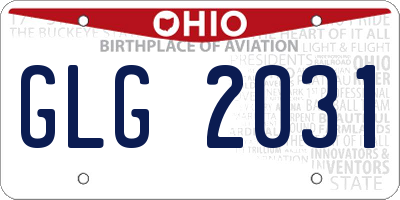 OH license plate GLG2031