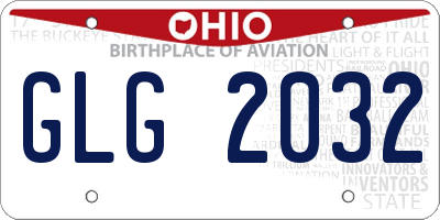 OH license plate GLG2032