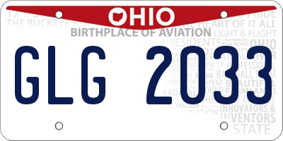 OH license plate GLG2033