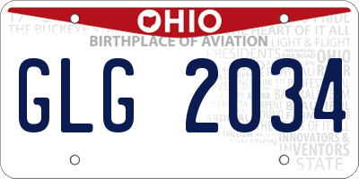 OH license plate GLG2034