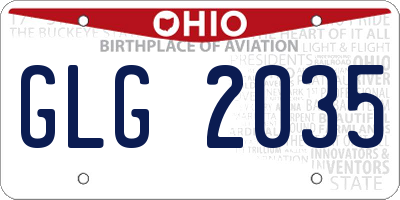 OH license plate GLG2035