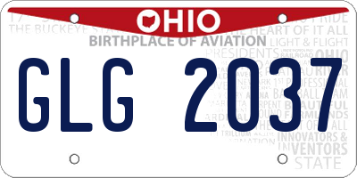 OH license plate GLG2037
