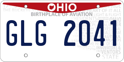 OH license plate GLG2041