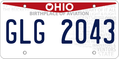 OH license plate GLG2043