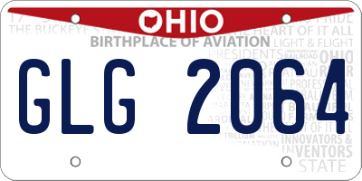 OH license plate GLG2064