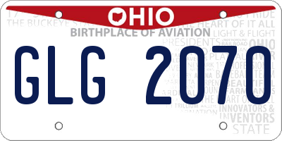 OH license plate GLG2070