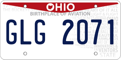 OH license plate GLG2071