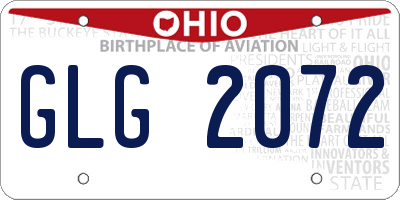 OH license plate GLG2072