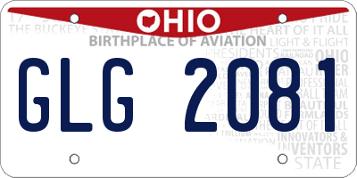 OH license plate GLG2081