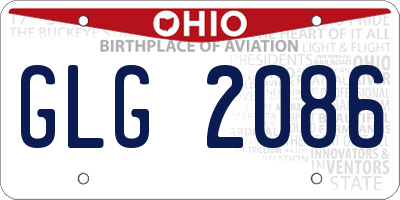 OH license plate GLG2086