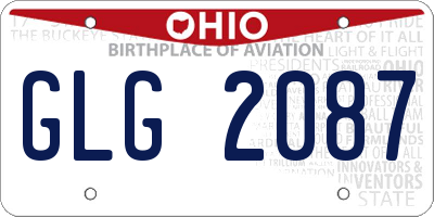 OH license plate GLG2087