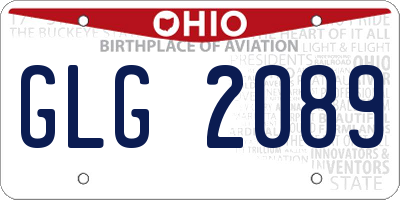 OH license plate GLG2089