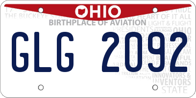 OH license plate GLG2092