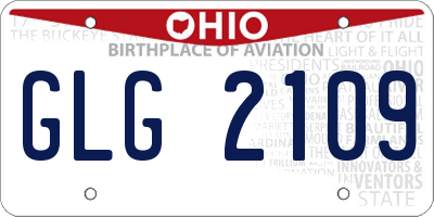 OH license plate GLG2109