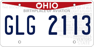 OH license plate GLG2113