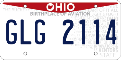 OH license plate GLG2114