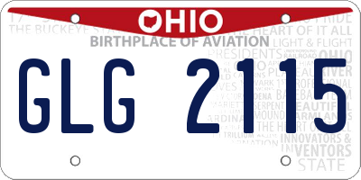 OH license plate GLG2115