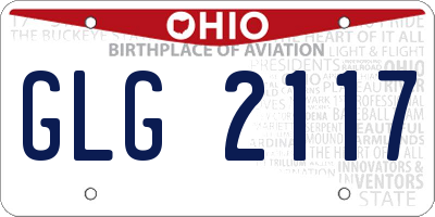 OH license plate GLG2117