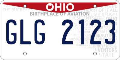 OH license plate GLG2123