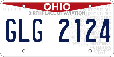 OH license plate GLG2124