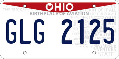 OH license plate GLG2125