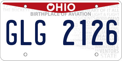 OH license plate GLG2126