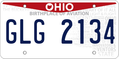 OH license plate GLG2134