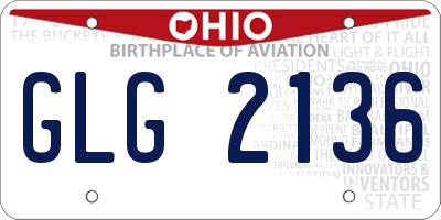 OH license plate GLG2136