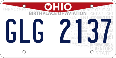 OH license plate GLG2137
