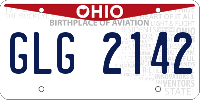 OH license plate GLG2142