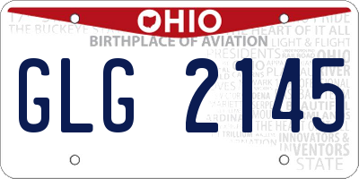 OH license plate GLG2145