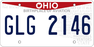 OH license plate GLG2146