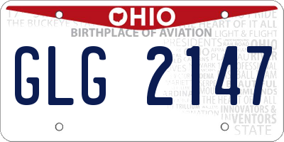 OH license plate GLG2147