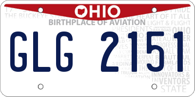 OH license plate GLG2151